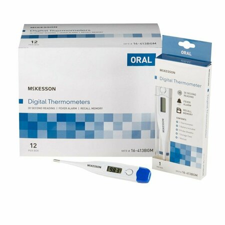 MCKESSON Digital Thermometer, Oral Probe, 12PK 16-413BGM